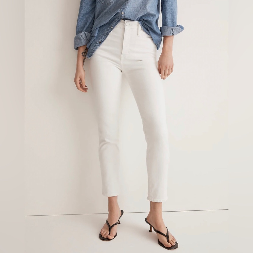 NWT Madewell Stovepipe Jeans in Pure White, size 27, MC636